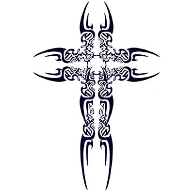Religious Tribal art cross designs Fake Temporary Water Transfer Tattoo Stickers NO.10596
